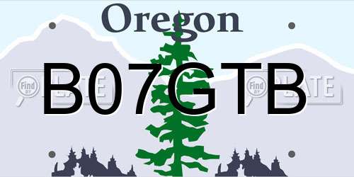B07GTB Oregon License Plate