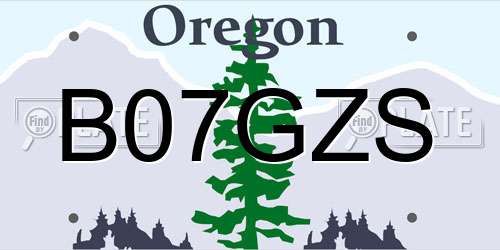 B07GZS Oregon License Plate