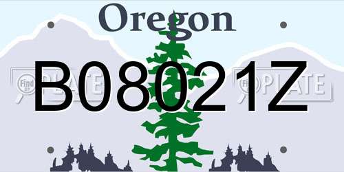 B08021Z Oregon License Plate