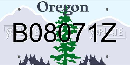 B08071Z Oregon License Plate