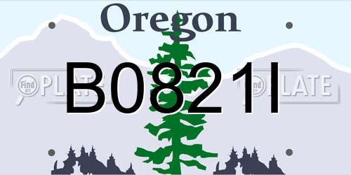 B0821I Oregon License Plate