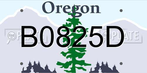B0825D Oregon License Plate
