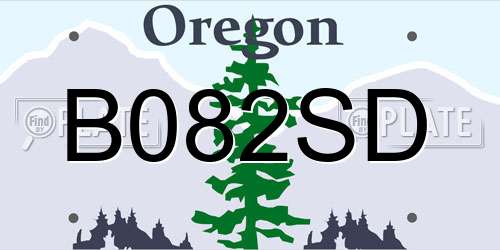 B082SD Oregon License Plate