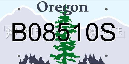 B08510S Oregon License Plate