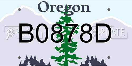 B0878D Oregon License Plate