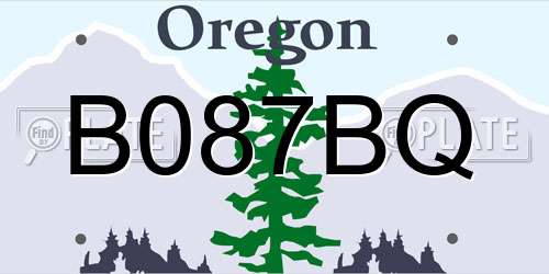 B087BQ Oregon License Plate