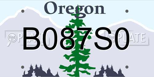 B087S0 Oregon License Plate