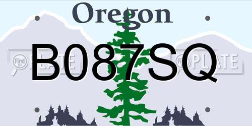 B087SQ Oregon License Plate