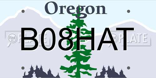 B08HAT Oregon License Plate