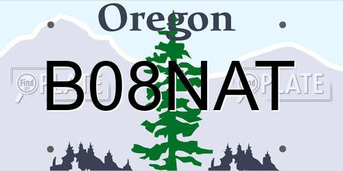 B08NAT Oregon License Plate