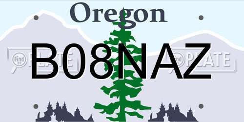 B08NAZ Oregon License Plate