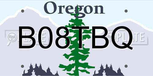 B08TBQ Oregon License Plate