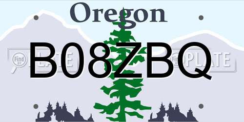 B08ZBQ Oregon License Plate