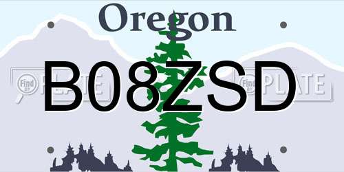 B08ZSD Oregon License Plate