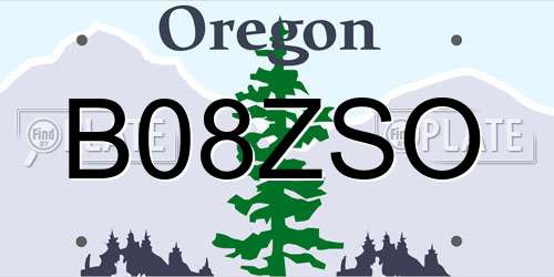 B08ZSO Oregon License Plate
