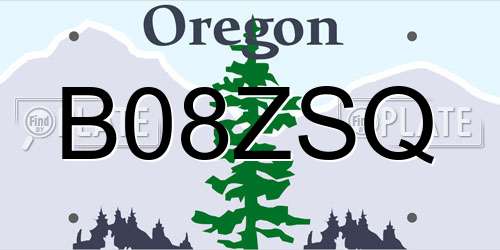 B08ZSQ Oregon License Plate
