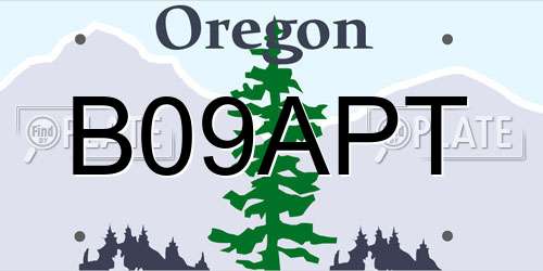 B09APT Oregon License Plate