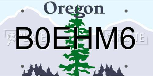 B0EHM6 Oregon License Plate