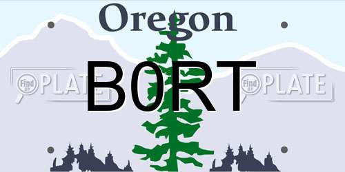 B0RT Oregon License Plate