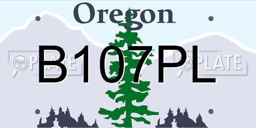 B107PL Oregon License Plate