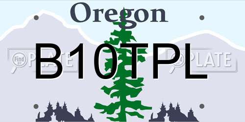 B10TPL Oregon License Plate