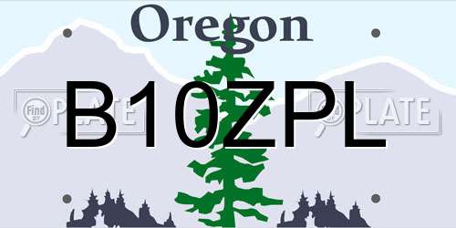B10ZPL Oregon License Plate