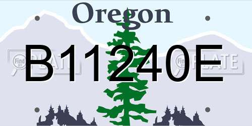 B11240E Oregon License Plate