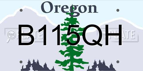 B115QH Oregon License Plate