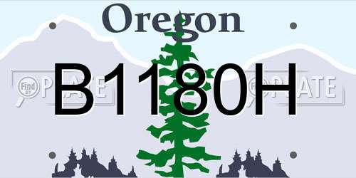 B1180H Oregon License Plate