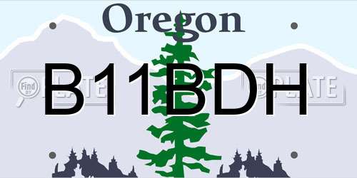B11BDH Oregon License Plate