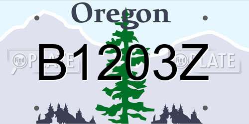 B1203Z Oregon License Plate