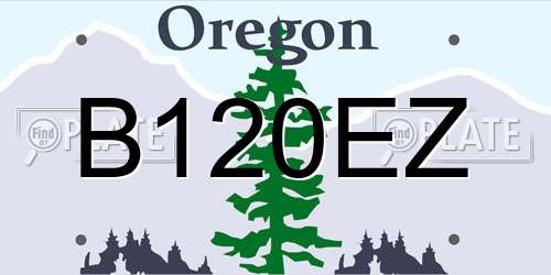 B120EZ Oregon License Plate
