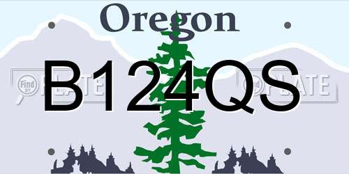 B124QS Oregon License Plate