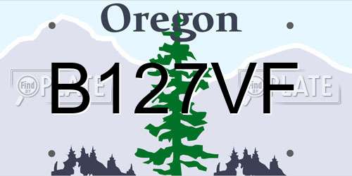 B127VF Oregon License Plate