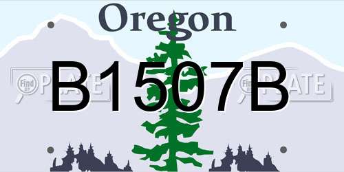 B1507B Oregon License Plate