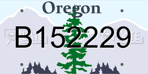 B152229 Oregon License Plate