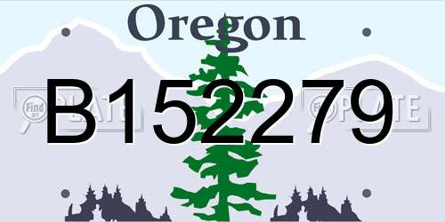 B152279 Oregon License Plate