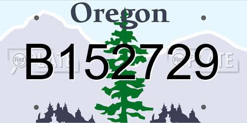 B152729 Oregon License Plate