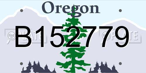 B152779 Oregon License Plate