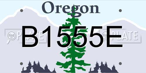 B1555E Oregon License Plate
