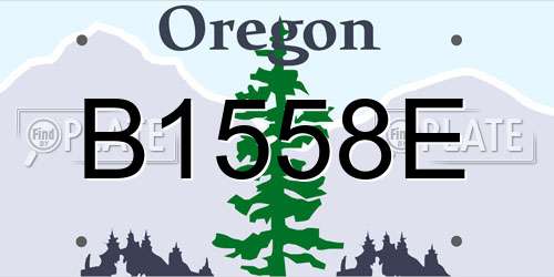 B1558E Oregon License Plate