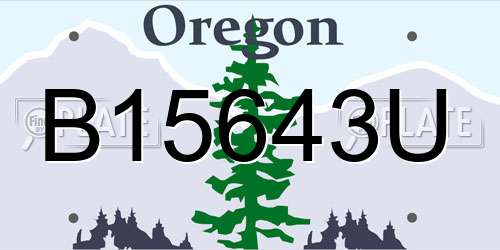 B15643U Oregon License Plate