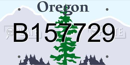 B157729 Oregon License Plate
