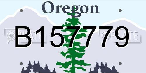 B157779 Oregon License Plate