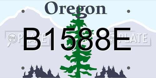 B1588E Oregon License Plate