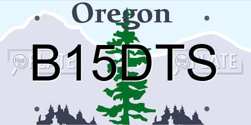 B15DTS Oregon License Plate