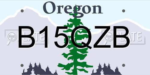 B15QZB Oregon License Plate
