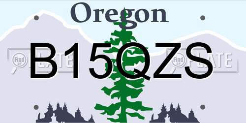 B15QZS Oregon License Plate