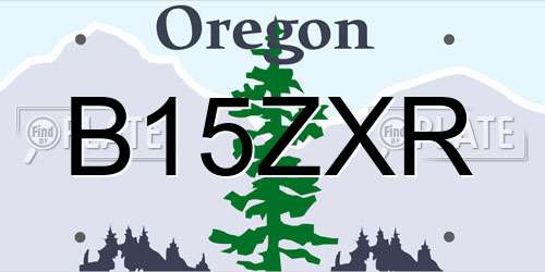 B15ZXR Oregon License Plate