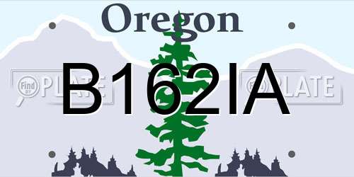 B162IA Oregon License Plate